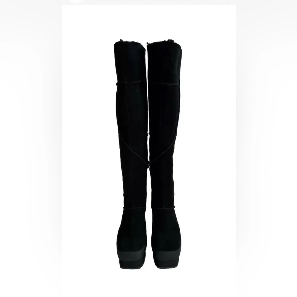 UGG NEW HEIGHTS PLATFORM XTRA BLACK OVER THE KNEE SUEDE BOOTS US 6 / EU 37 /UK 4